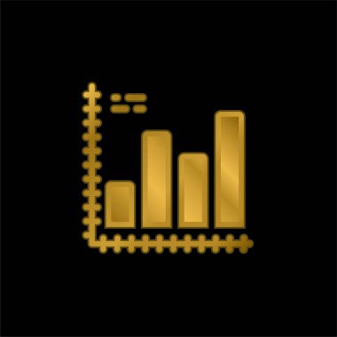 Analitik altın kaplama metalik simge veya logo vektörü