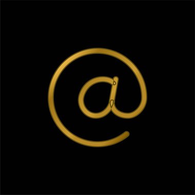 Altın kaplama metalik simge veya logo vektöründe