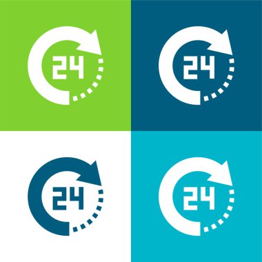 24 Saat Düz Renk en az simge seti