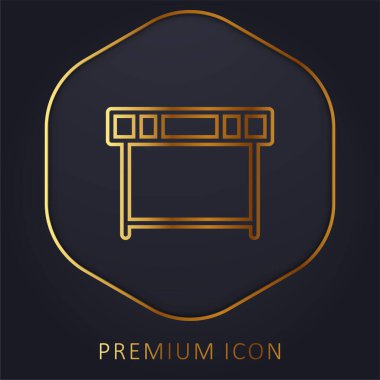 Athletism Hurdle golden line premium logo or icon clipart