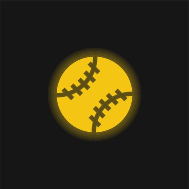 Beyzbol sarısı parlayan neon simgesi