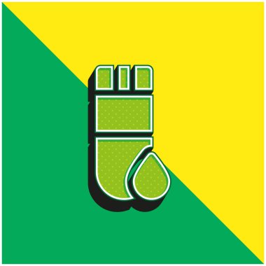 Kan Testi Yeşil ve Sarı Modern 3D vektör simgesi logosu