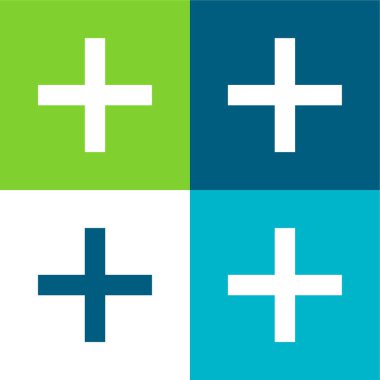 Düz dört renk simgesi seti ekle