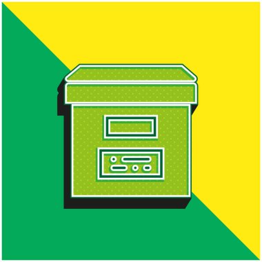 Arşiv Yeşil ve Sarı 3D modern vektör simgesi logosu