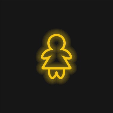 Bebek Kız Hattı Sarı parlak neon simgesi