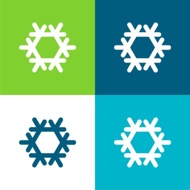 Air Conditioning Flat four color minimal icon set clipart
