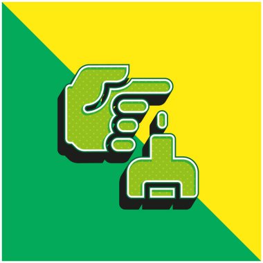 Kan Yeşili ve Sarı Modern 3D vektör simgesi logosu