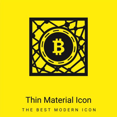 Bitcoin Dijital Ağ Sembolü Asgari parlak sarı malzeme simgesi