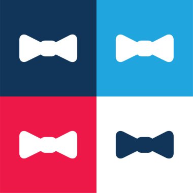 Baş mavi ve kırmızı dört renk minimal simge kümesi