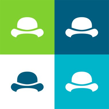 Melon Şapka Düz 4 renk en küçük simge seti