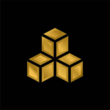 3d altın kaplama metalik simge veya logo vektörü