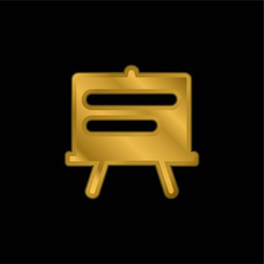 Karatahta altın kaplama metalik simge veya logo vektörü