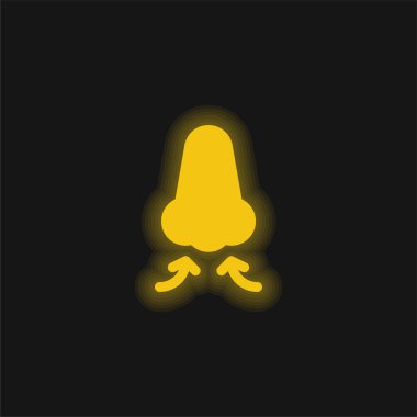 Nefes sarı parlak neon simgesi
