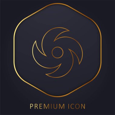 Black Hole golden line premium logo or icon clipart