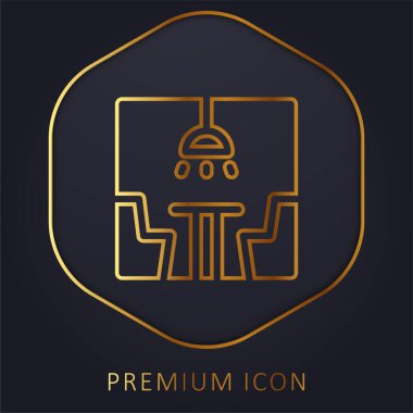 Booth altın çizgi prim logosu veya simgesi