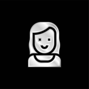 Gümüş kaplama metalik ikon teyze.