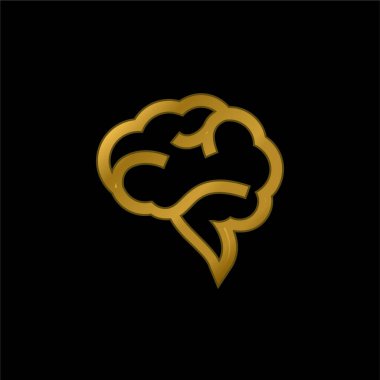Beyin Konuşması Baloncuk Altın kaplama metalik simge veya logo vektörü