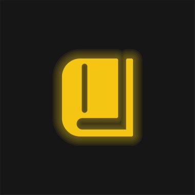 Kitap Kapalı Araç Sarı parlak neon simgesi