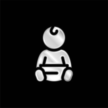 Bebek gümüş kaplama metalik simge