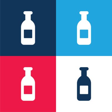 Bir şişe su mavisi ve kırmızı dört renk en az simge kümesi