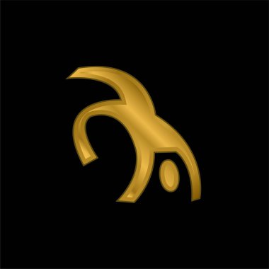 Akrobatik altın kaplama metalik simge veya logo vektörü