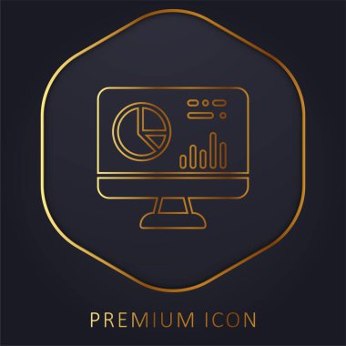 Analitik altın çizgi prim logosu veya simgesi