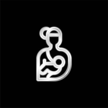 Emzirilmiş gümüş kaplama metalik simge