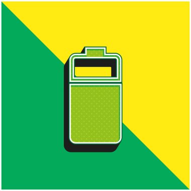 Pil Yeşil ve Sarı modern 3D vektör simgesi logosu