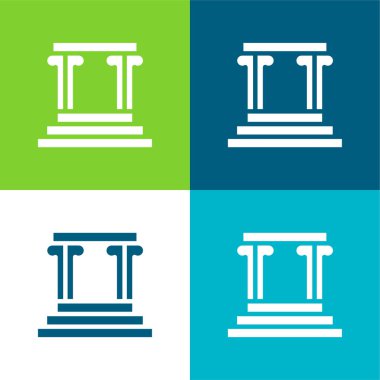 Arch Düz 4 renk en küçük simge kümesi