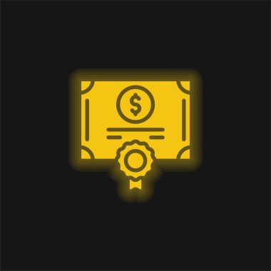 Bağ sarısı parlak neon simgesi