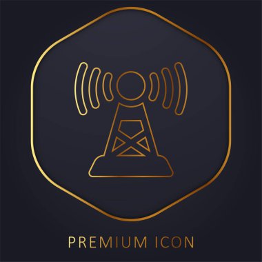 Anten altın çizgi prim logosu veya simgesi