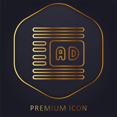Advertise golden line premium logo or icon clipart