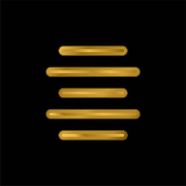 Altın kaplama metalik simge veya logo vektörünü hizala