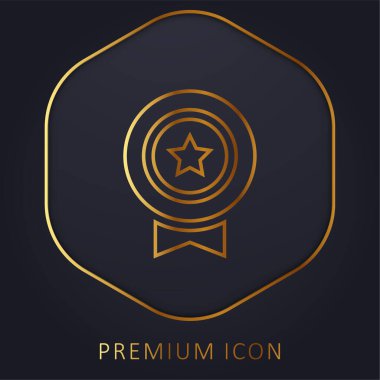 Badge golden line premium logo or icon clipart