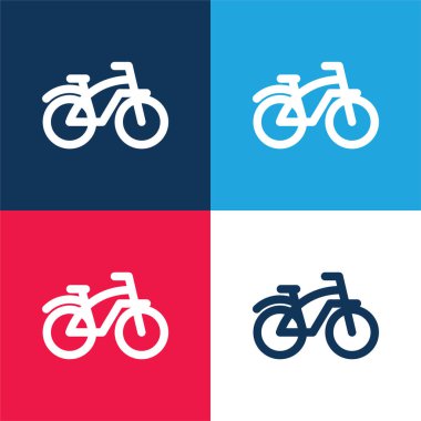 Bisiklet mavi ve kırmızı dört renk en az simge kümesi