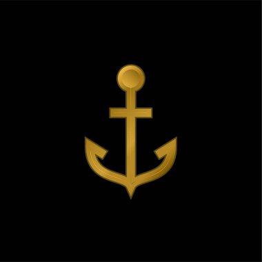 Çapa altın kaplama metalik simge veya logo vektörü