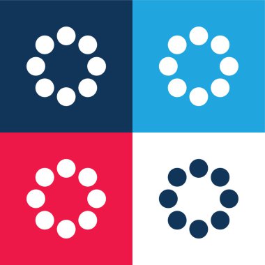 Boncuk mavisi ve kırmızı dört renk minimal simge kümesi