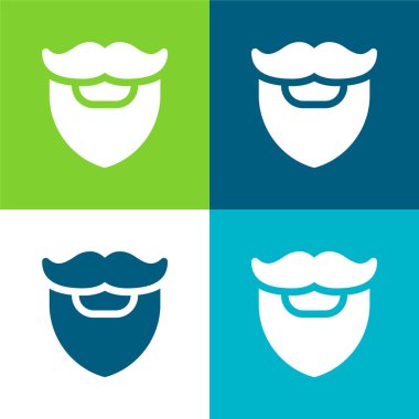 Sakal Düz 4 renk simgesi seti