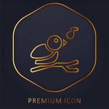 Kuş altın çizgisi premium logosu veya simgesi