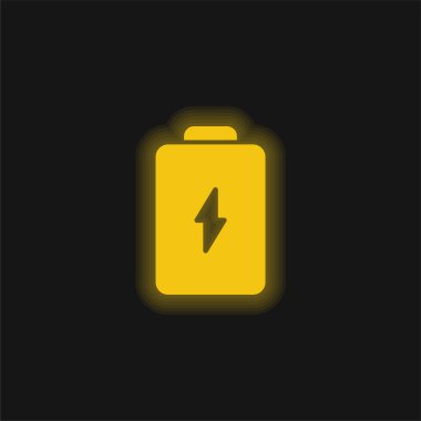 Pil sarısı parlak neon simgesi