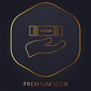 Altın satır premium logosu ya da simgesi