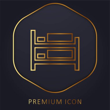 Berth Bed golden line premium logo or icon clipart