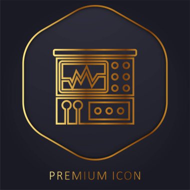 Analizci altın çizgi prim logosu veya simgesi