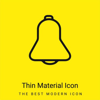 Bell Outline Interface Symbol minimal bright yellow material icon clipart