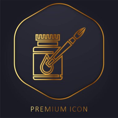 Acrylics golden line premium logo or icon clipart