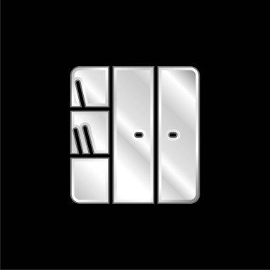 Kitaplık gümüş kaplama metalik simge