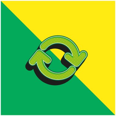 Oklar Çember Yeşil ve sarı 3d vektör simgesi logosu
