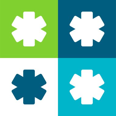 Asterisk Düz 4 renk en küçük simge kümesi