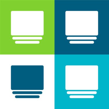 Albüm Düz 4 renk minimal simgesi seti