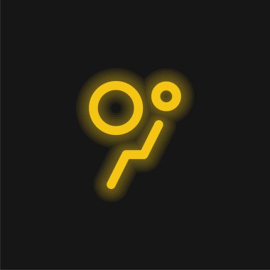 Hava yastığı sarı parlak neon simgesi